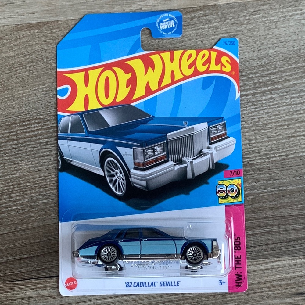 Hot Wheels 1982 Blue Cadillac GM Seville Car Mattel HW 80s Caddy Hotwheels New